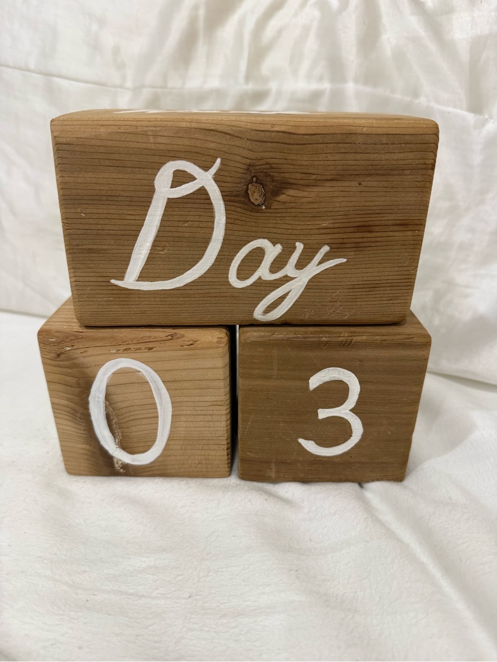 Wooden milestone blocks